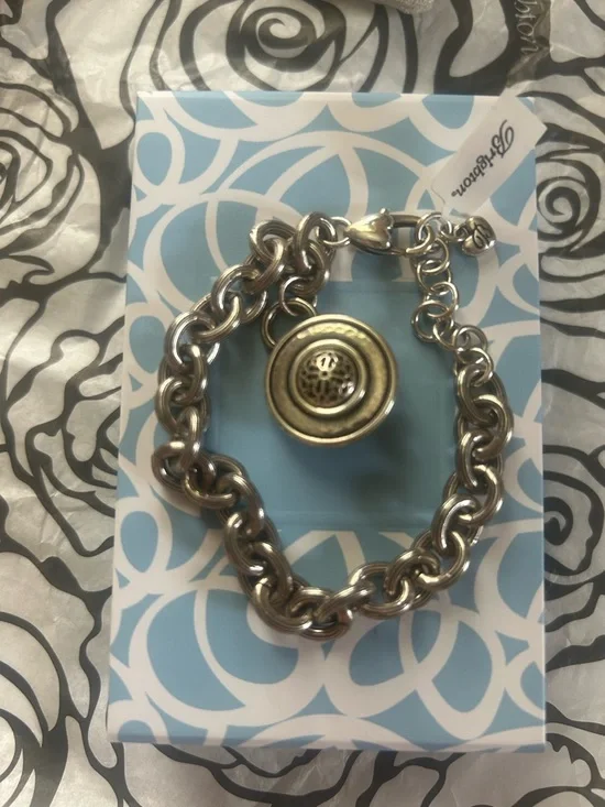 Brighton FERRARA Silver-Tone Link Bracelet with Round Pendant - Picture 4 of 6